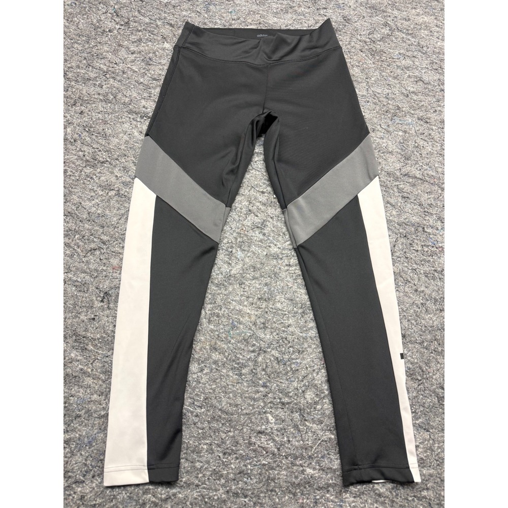 Adidas Aeroready Colorblock Leggings Black Grey White Logo Tights Womens Small‎